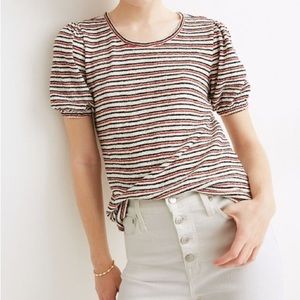 Madewell afternoon Stripe Blouse Acacia Top Size L